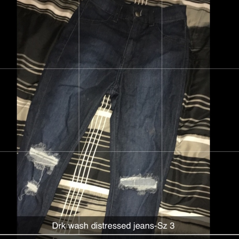 High waisted jeans-Dark Wash